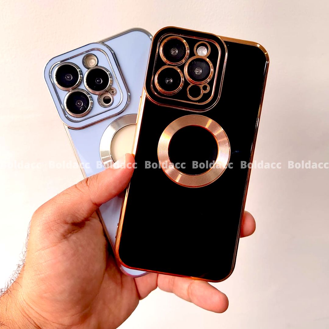 iPhone 12 Classic Plating Logo Cut Camera Protection Case
