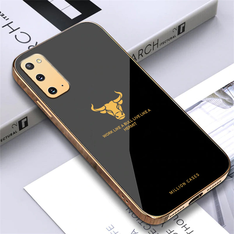 Galaxy S20 Electroplating Bull Pattern Glass Case