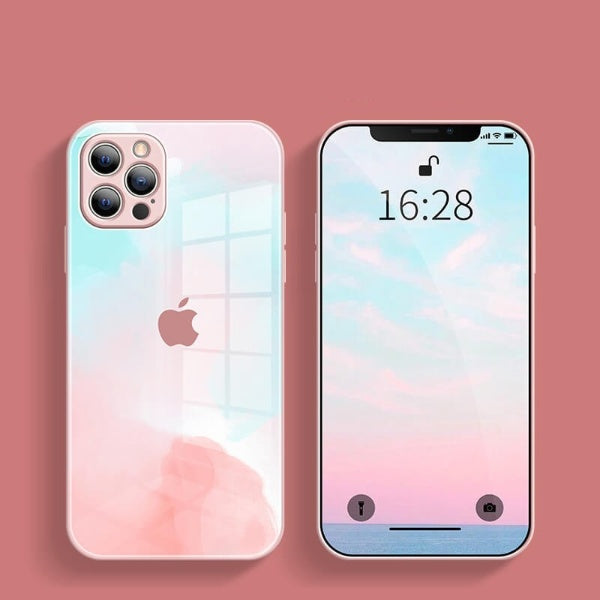 iPhone 12 Series Colorful Wave Glass Phone Case