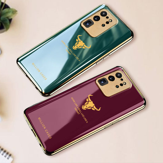 Galaxy S20 Ultra Bull Pattern Electroplating Glass Case