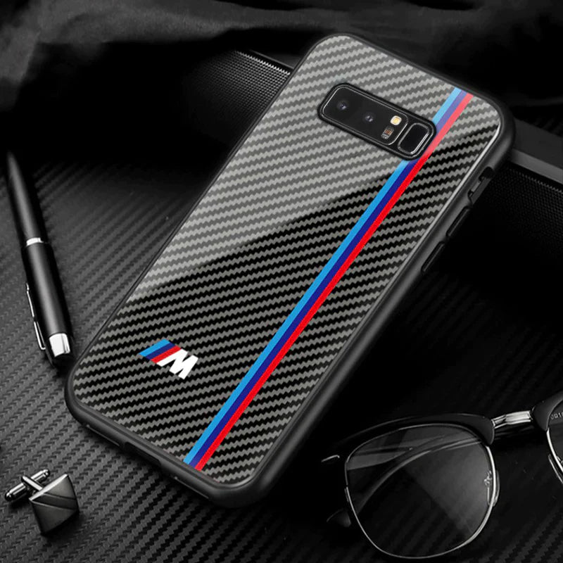 Galaxy Note 9 3D Carbon Fiber Pattern Glass Case