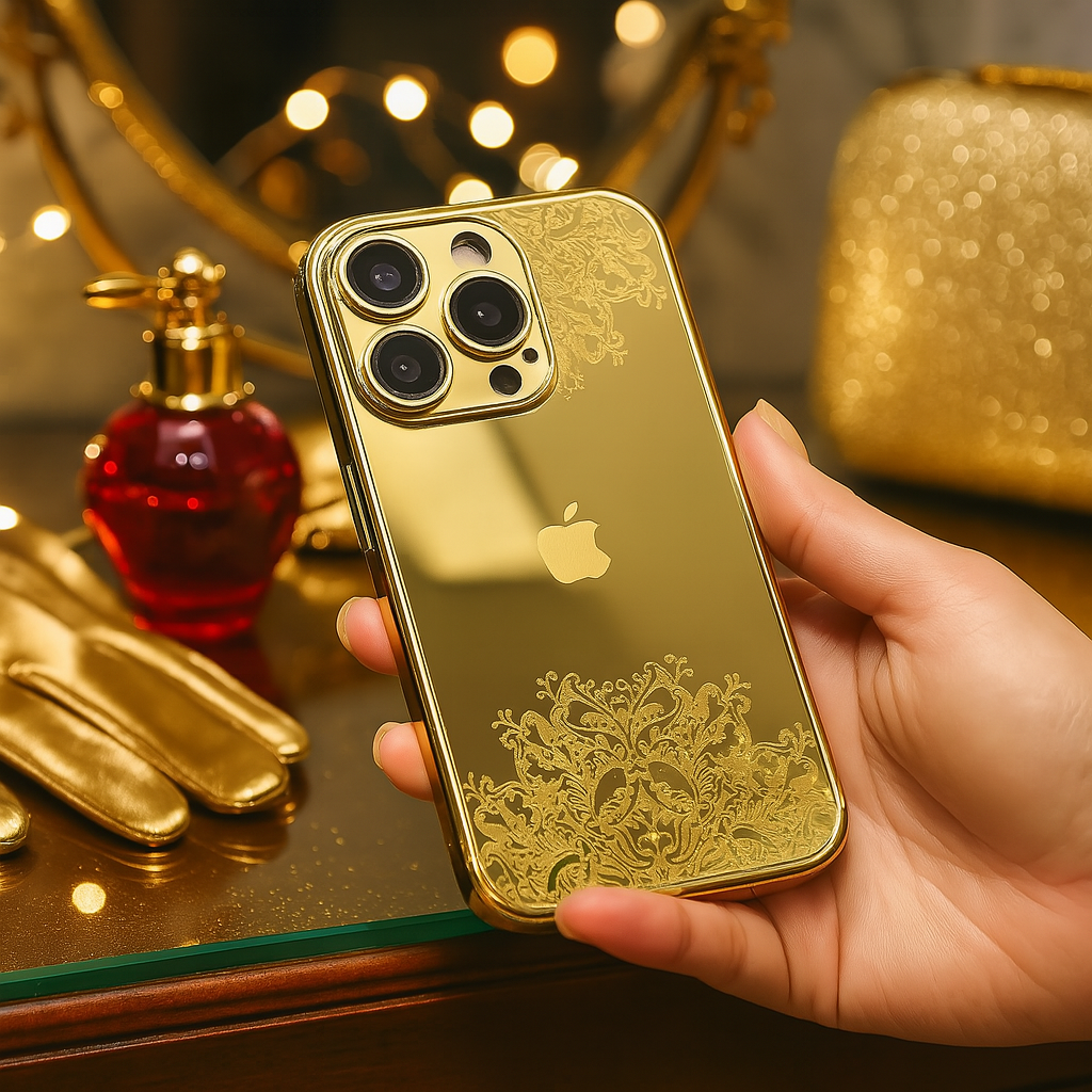 Refined Gold Luxurious Logo Case - iPhone