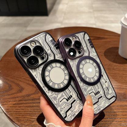 iPhone 14 Electroplated Clock Pattern Case