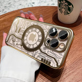 iPhone 14 Electroplated Clock Pattern Case