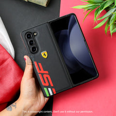 Galaxy Z Fold5 Speed Edition Ferrari Leather Case