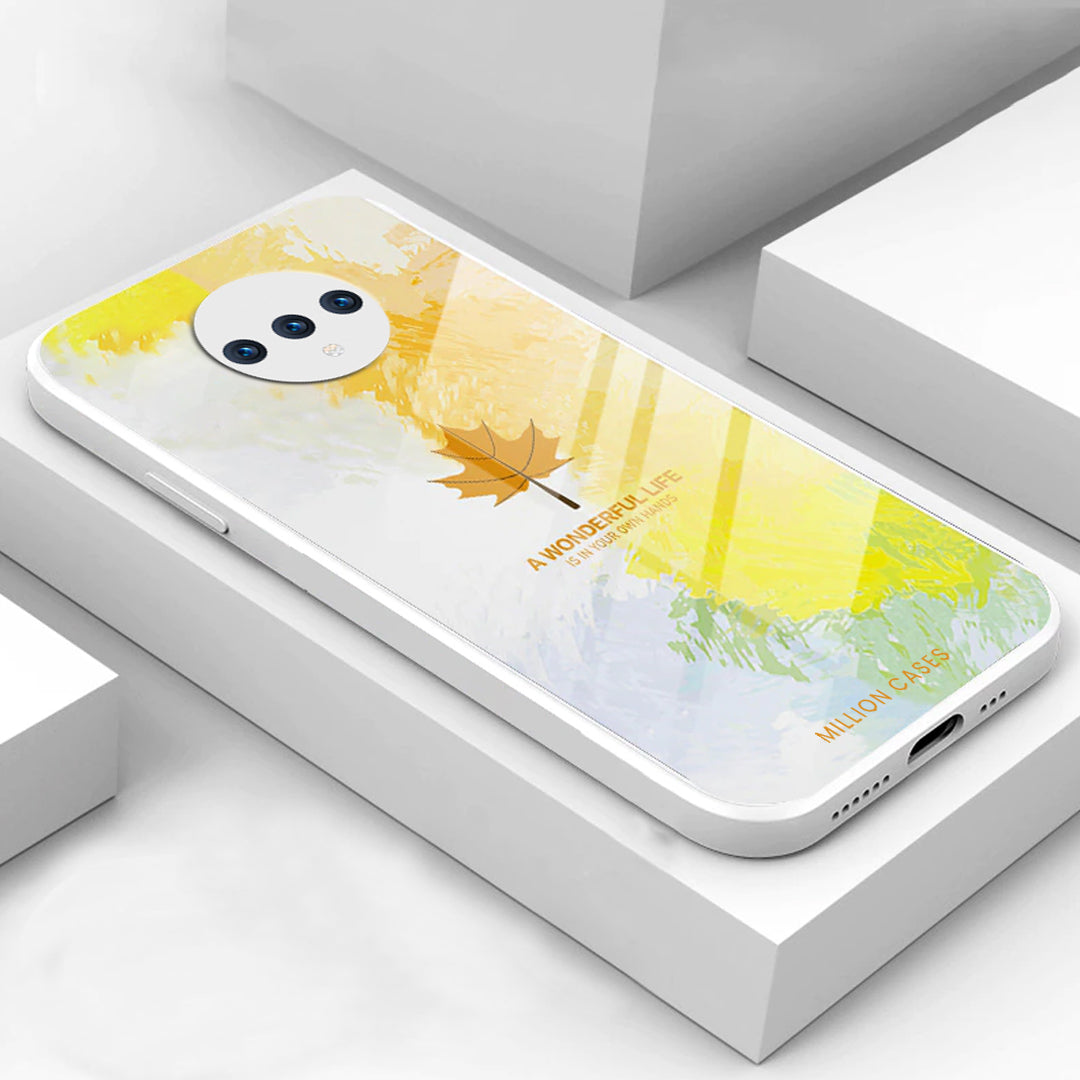 Watercolor Mapple Leaf Glass Case - OnePlus