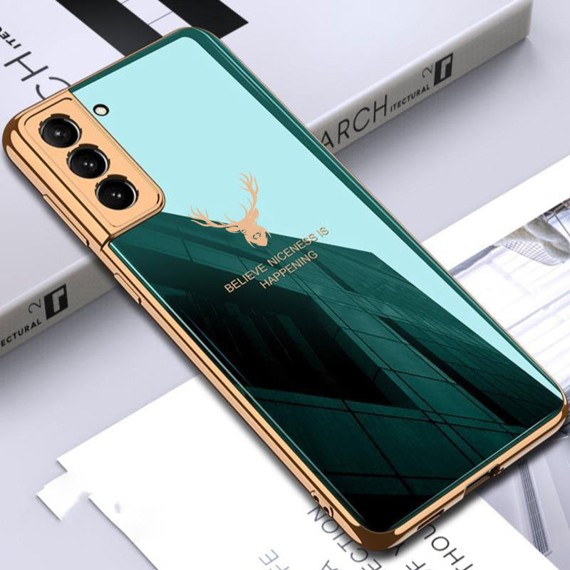 Galaxy S21 Deer Electroplating Glass Case