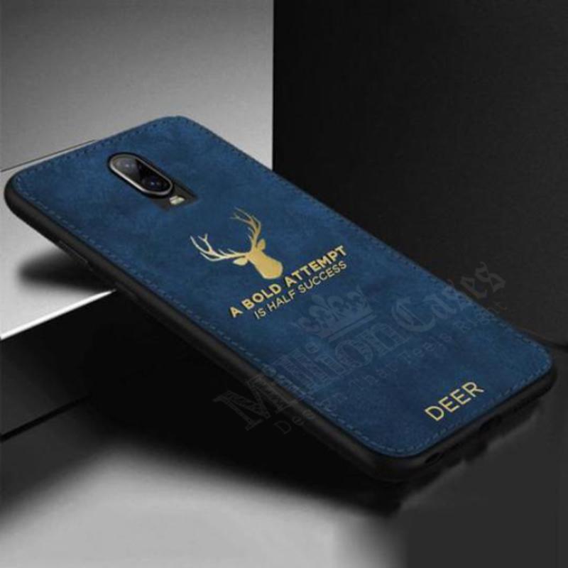 OnePlus 6T Luxury Gold Textured Deer Pattern Soft Case