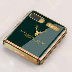 Galaxy Z Flip Deer Pattern Glass Case