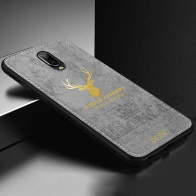 OnePlus 6T Luxury Gold Textured Deer Pattern Soft Case