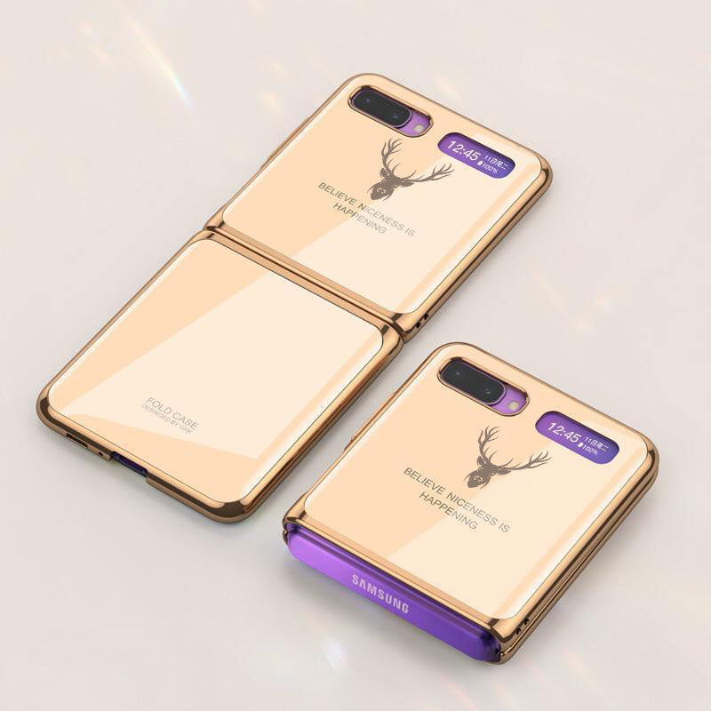 Galaxy Z Flip Deer Pattern Glass Case