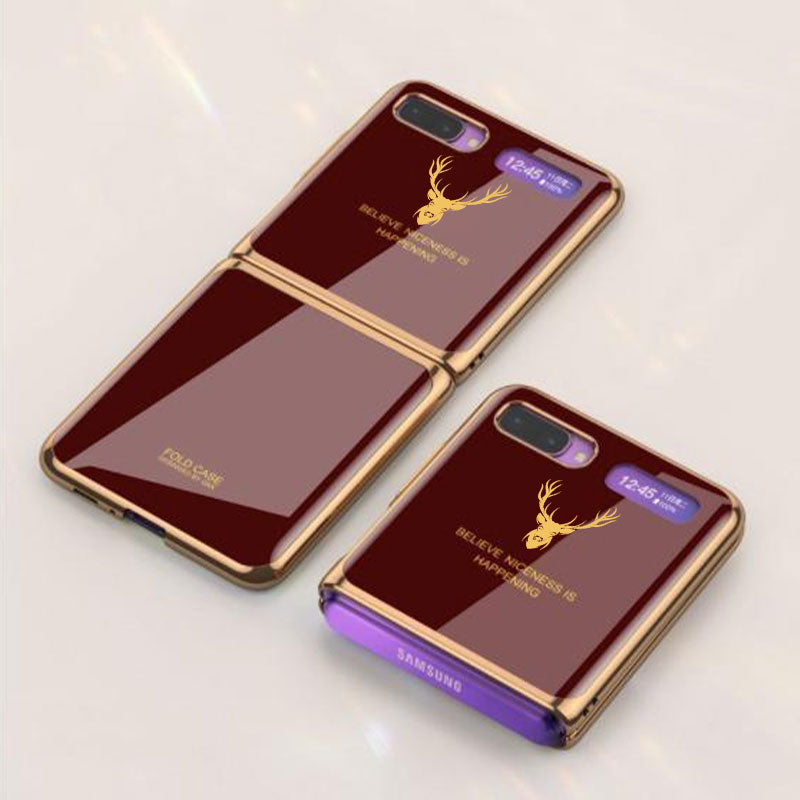 Galaxy Z Flip Deer Pattern Glass Case