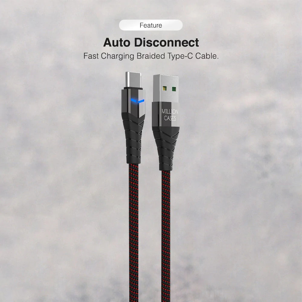 Million Cases - Nylon Braided Auto Disconnect Quick Charging Cable