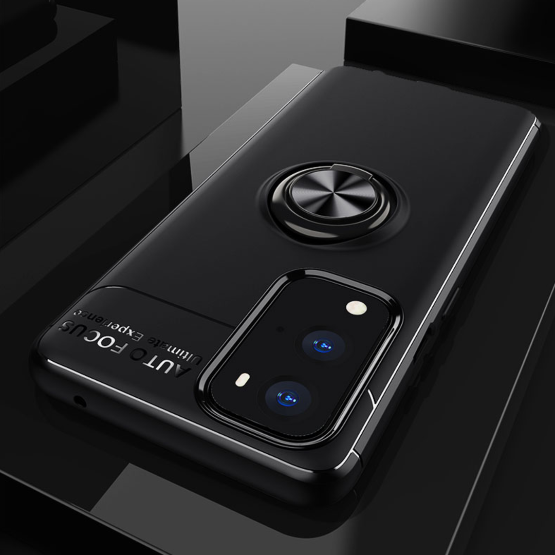 OnePlus Series (3 in 1 Combo)Metallic Finger Ring Holder Matte Case + Tempered + Camera Lens Protector