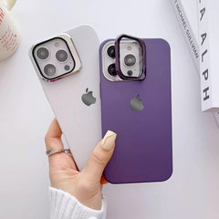 Clear Camera Protector Hidden Stand Logo Case-iPhone