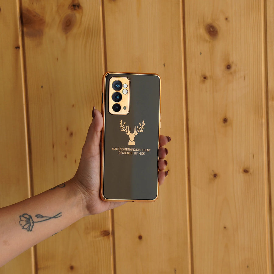 OnePlus 9RT (2 in 1 Combo) Electroplating Reindeer Glass Case + Lens Guard