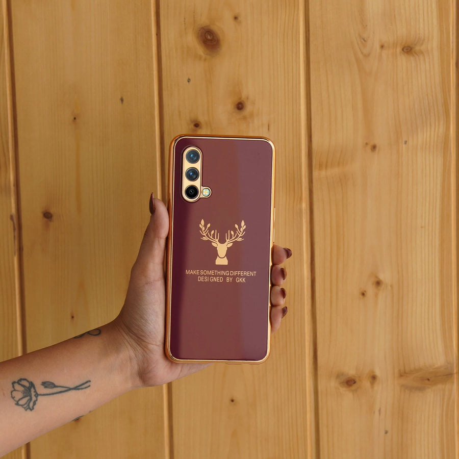 OnePlus Nord CE (3 in 1) Electroplating Reindeer Glass Case+ Tempered Glass + Camera Lens Protector