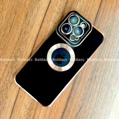 iPhone 13 Pro Max Classic Plating Logo Cut Camera Protection Case