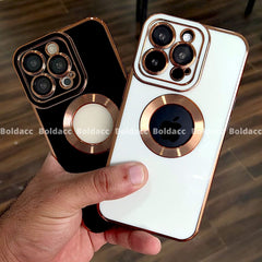 iPhone 12 Pro Classic Plating Logo Cut Camera Protection Case