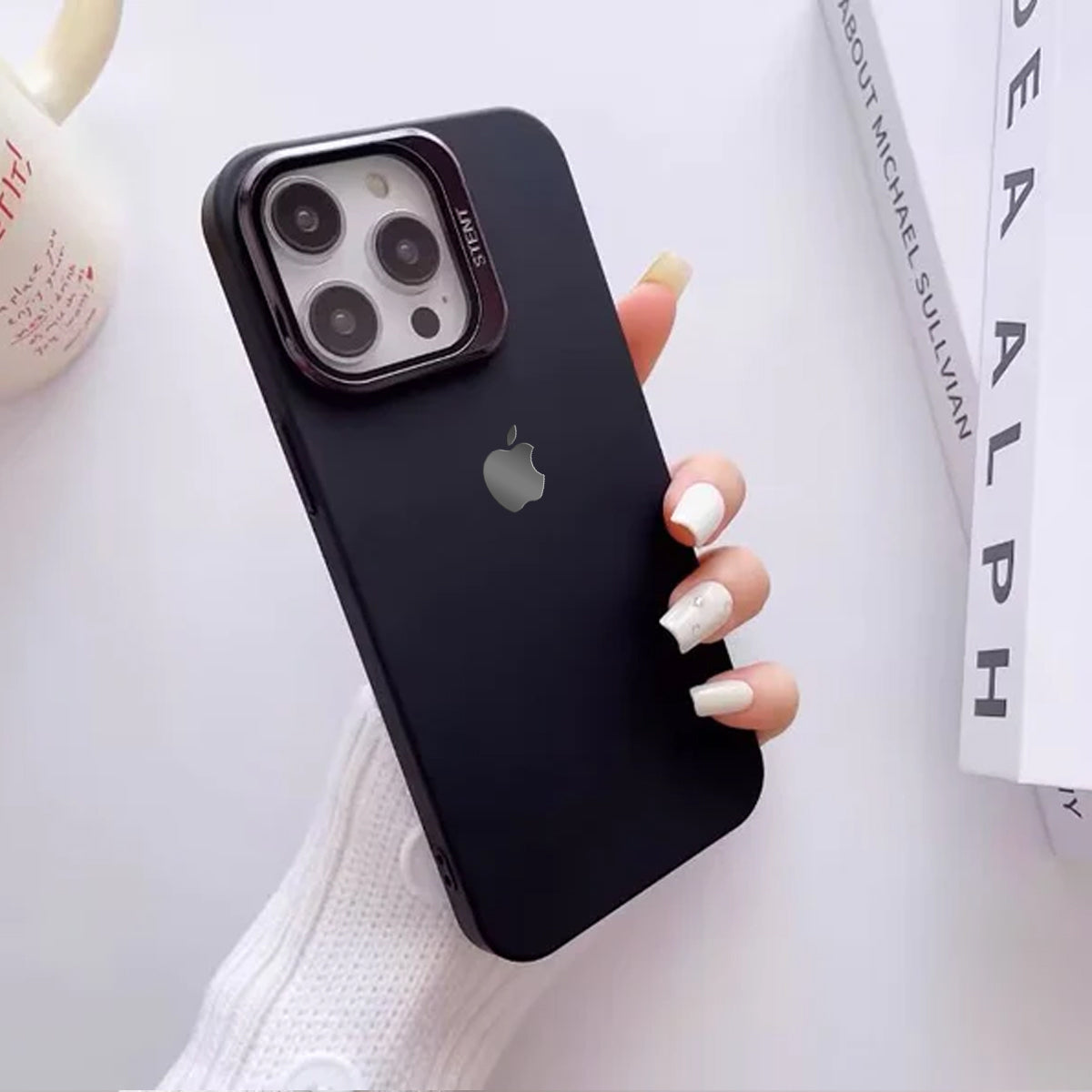 Clear Camera Protector Hidden Stand Logo Case-iPhone