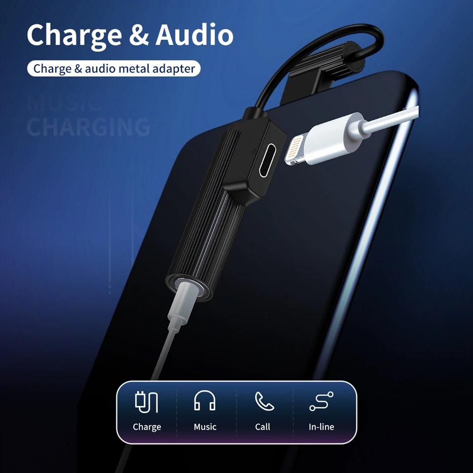 Rock ® 2 in 1 Type C Metal Charger and Audio Adapter