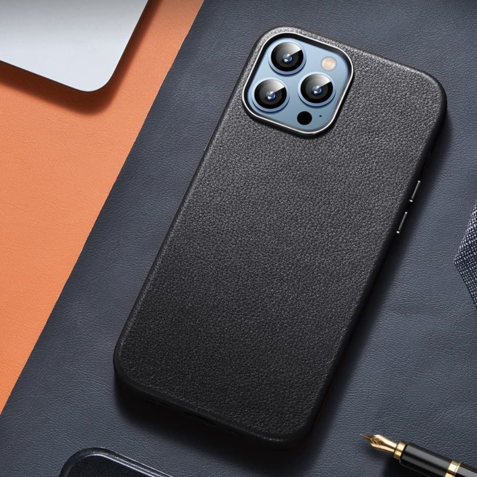 iPhone 13 Series -  Leather Textured Plated Case