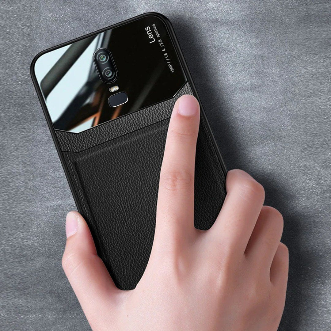 OnePlus 6 Sleek Slim Leather Glass Case