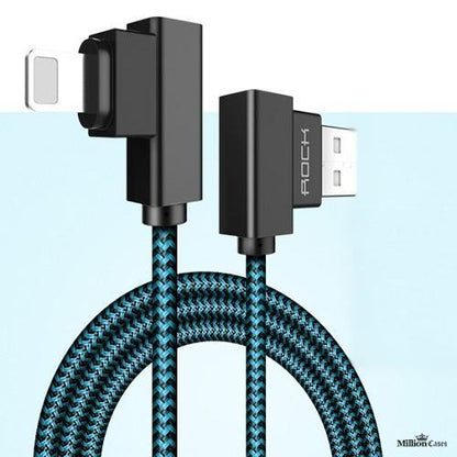 L Bend Nylon Braided USB Charging Cable