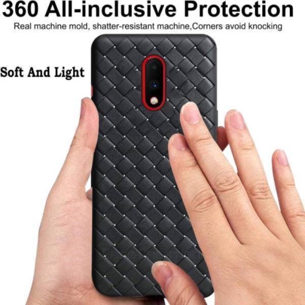 OnePlus 7 Ultra-thin Grid Weaving Case