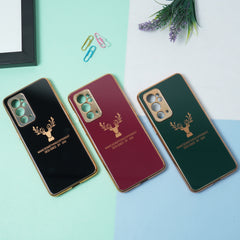 OnePlus 9RT Electroplating Reindeer Pattern Glass Case