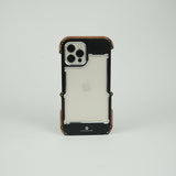 iPhone 15 Series R-Just Aluminium Natural Wood Anti Shock Bumper Case