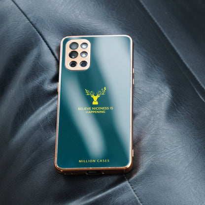 OnePlus 9R Electroplating Reindeer Pattern Glass Case