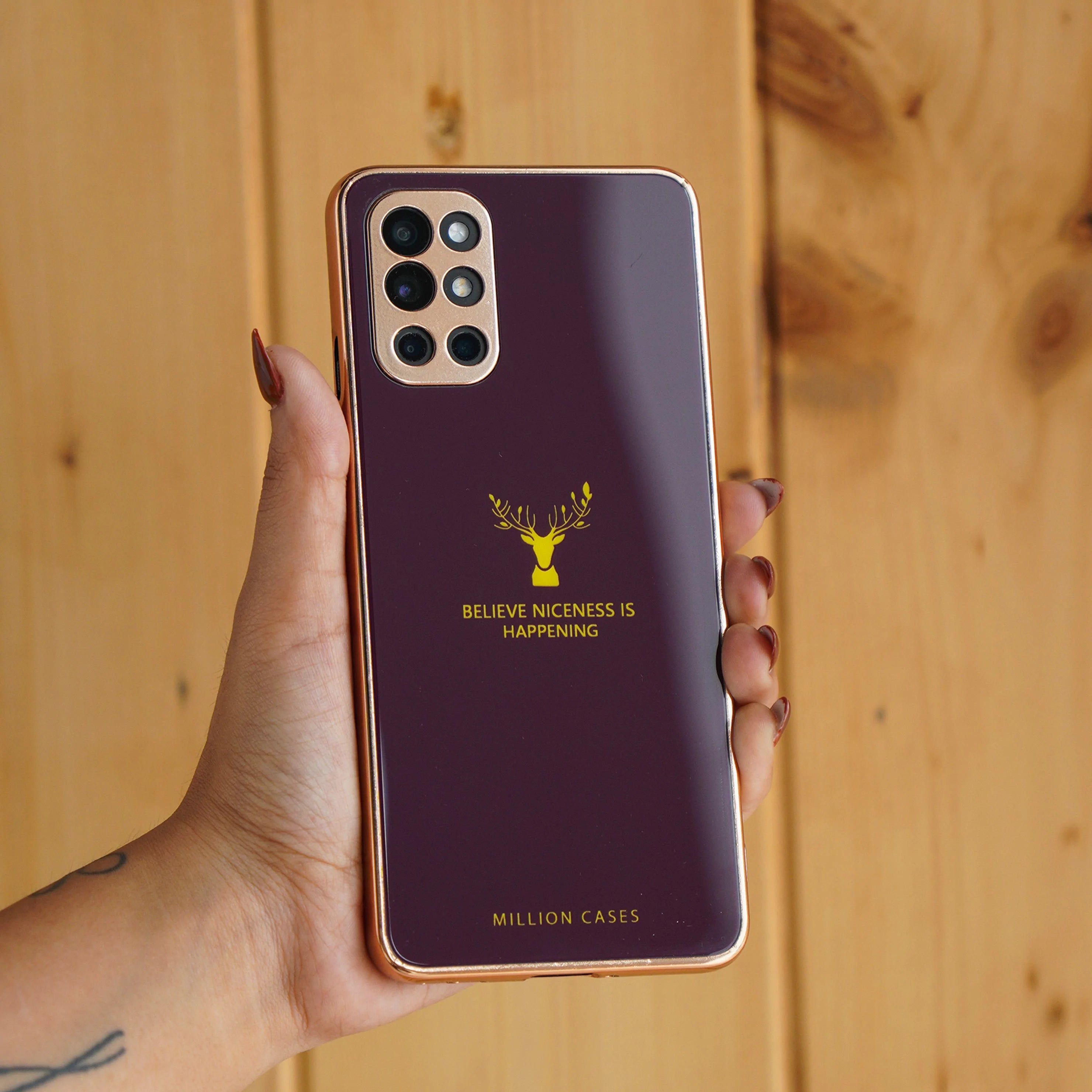 OnePlus Series Electroplating Reindeer Pattern Glass Case