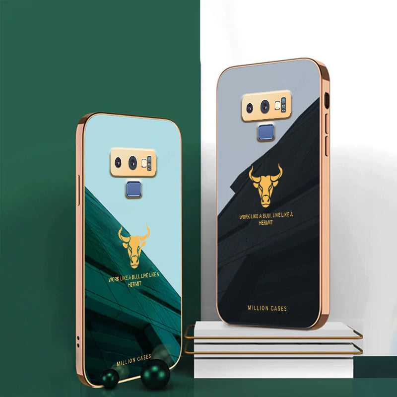 Galaxy Note 9 Bull Pattern Electroplating Glass Case