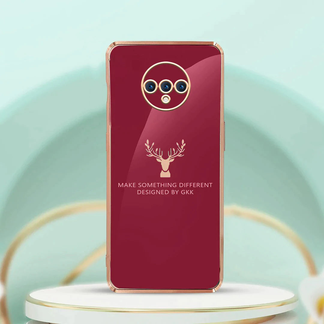 OnePlus 7T Electroplating Reindeer Pattern Glass Case