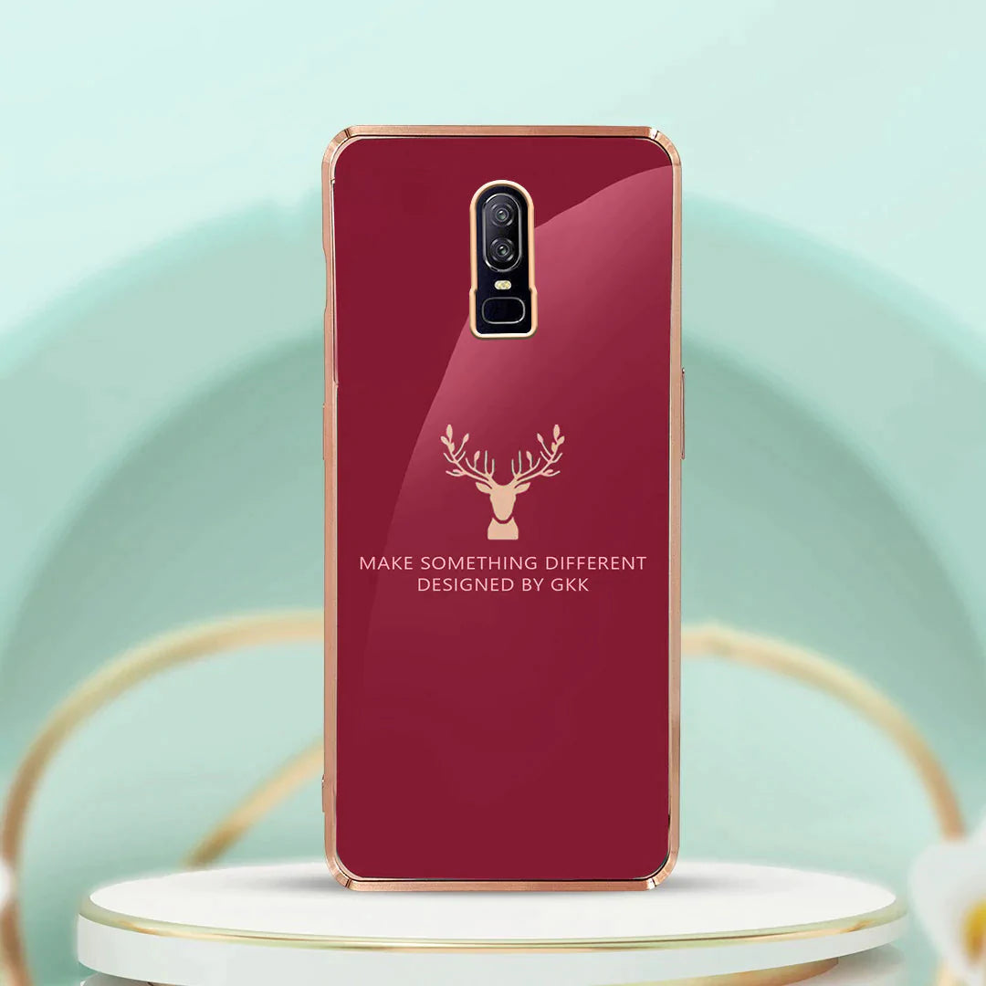 OnePlus 6 Electroplating Reindeer Pattern Glass Case