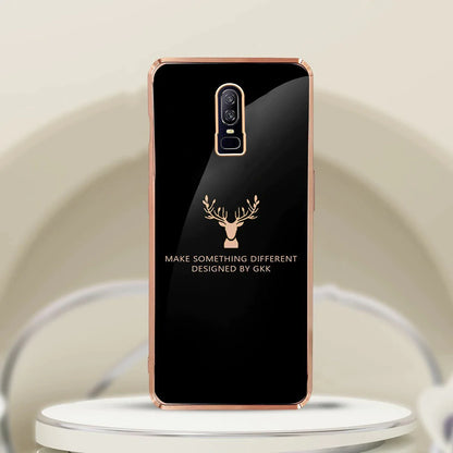 OnePlus 6 (2 in 1 Combo) Reindeer Glass Case+ Lens Guard