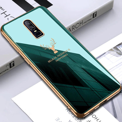 OnePlus 6 Electroplating Reindeer Pattern Glass Case