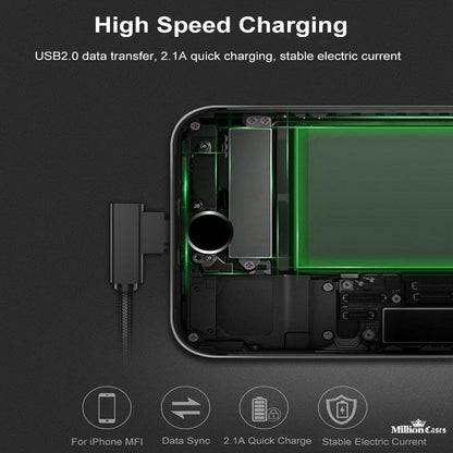 L Bend Nylon Braided USB Charging Cable