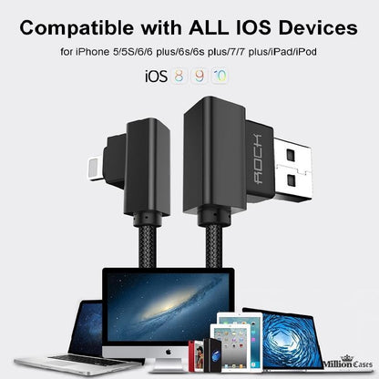 L Bend Nylon Braided USB Charging Cable