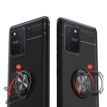 Galaxy S10 Lite (3 in 1 Combo) Metallic Ring Case + Tempered Glass + Earphones
