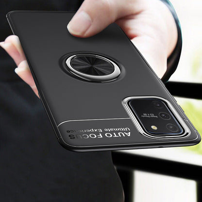 Galaxy S10 Lite (3 in 1 Combo) Metallic Ring Case + Tempered Glass + Earphones