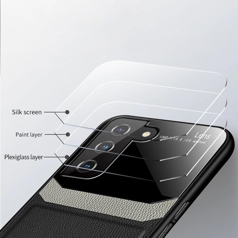 Sleek Slim Leather Glass Case - Samsung