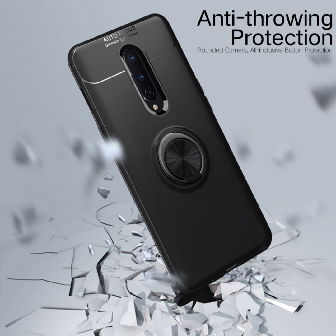 Metallic Finger Ring Holder Matte Case - OnePlus