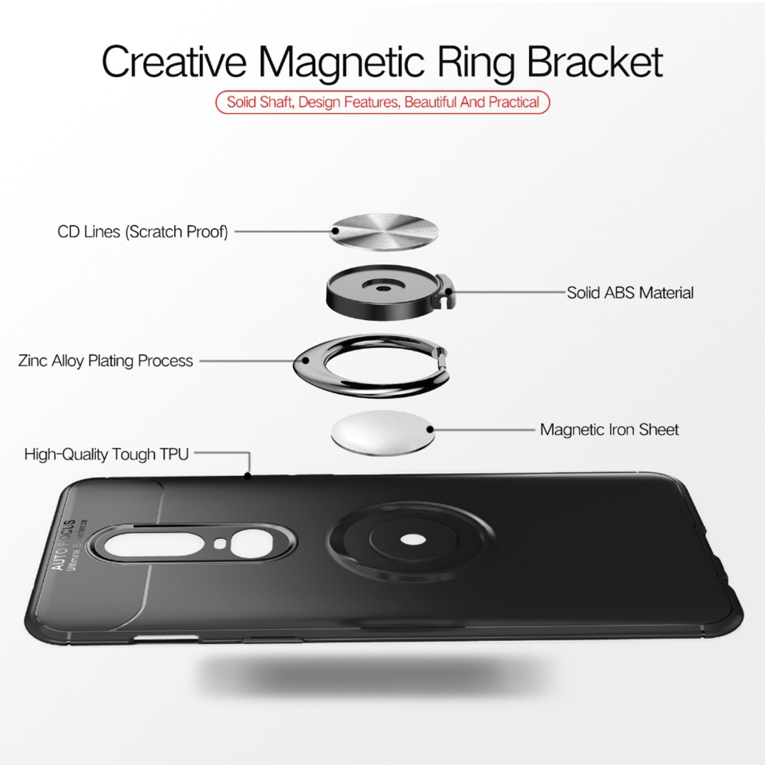 Metallic Finger Ring Holder Matte Case - OnePlus