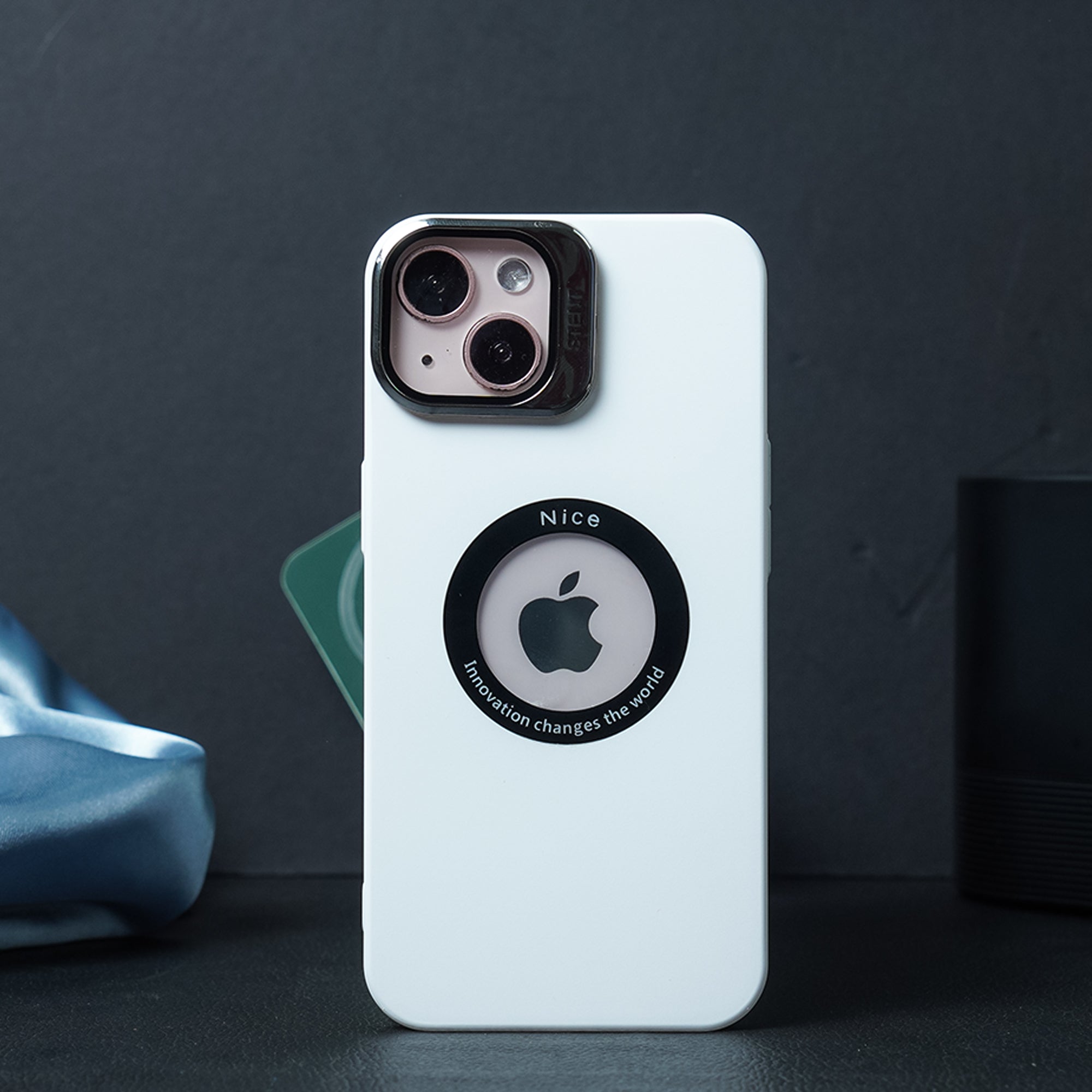 Luxury Camera Stand With Logo Cut Case - iPhone