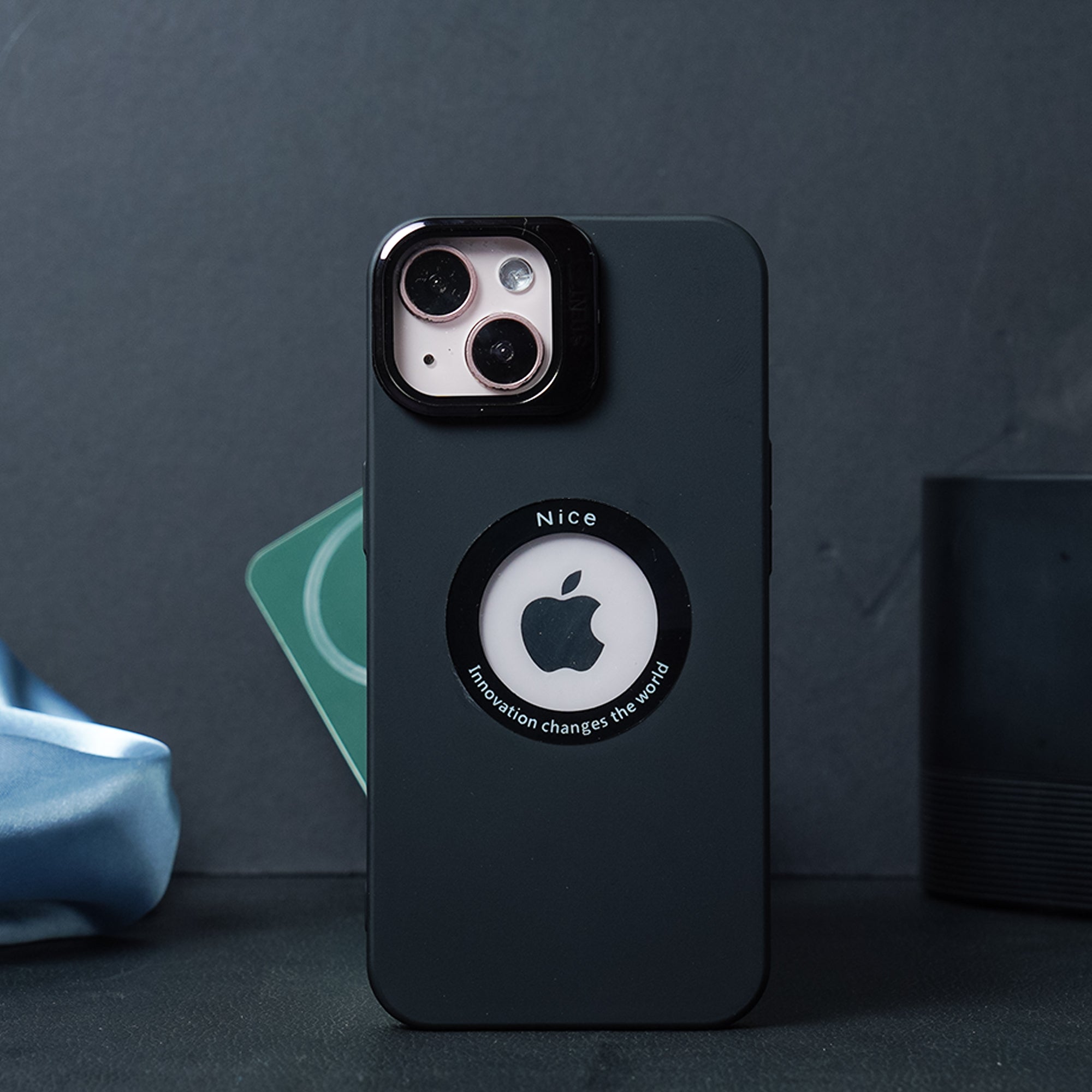 Luxury Camera Stand With Logo Cut Case - iPhone