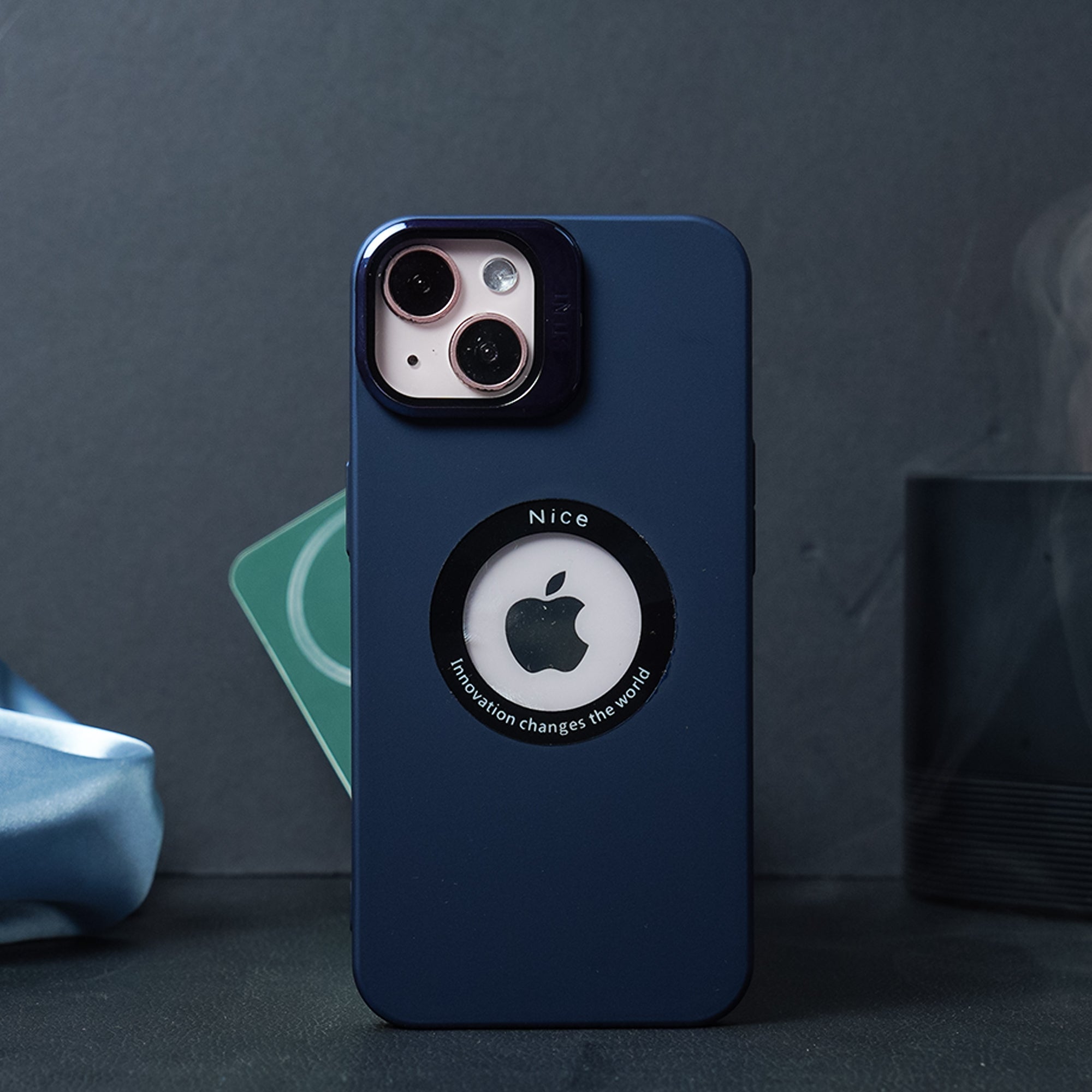 Luxury Camera Stand With Logo Cut Case - iPhone