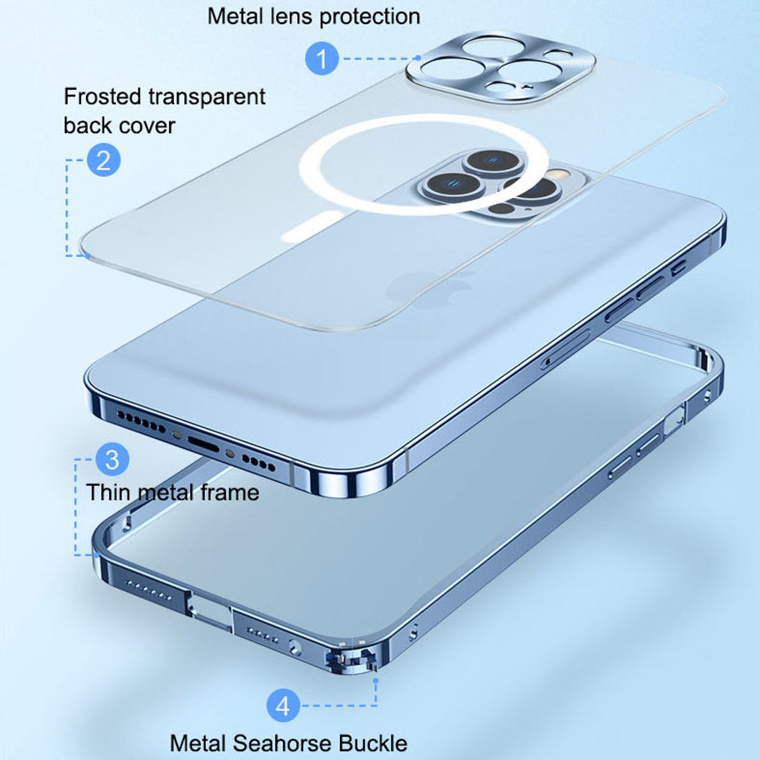 Frosted Glass Magsafe Edition Magnetic Bumper Case - iPhone