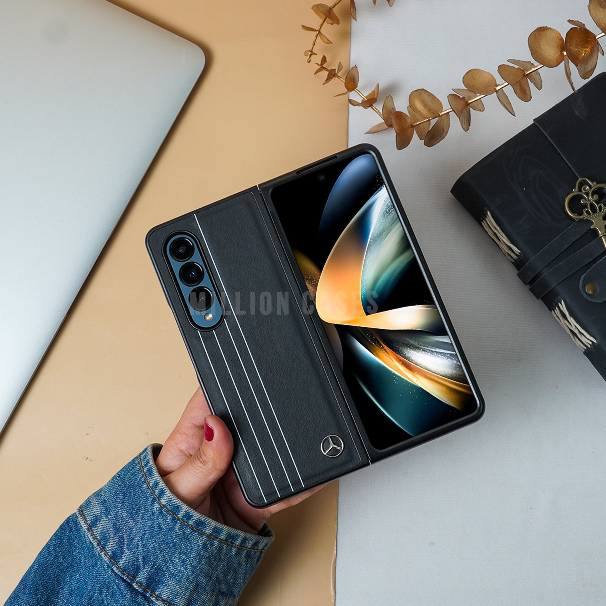 Galaxy Z Fold3 Mercedes Logo Design Case